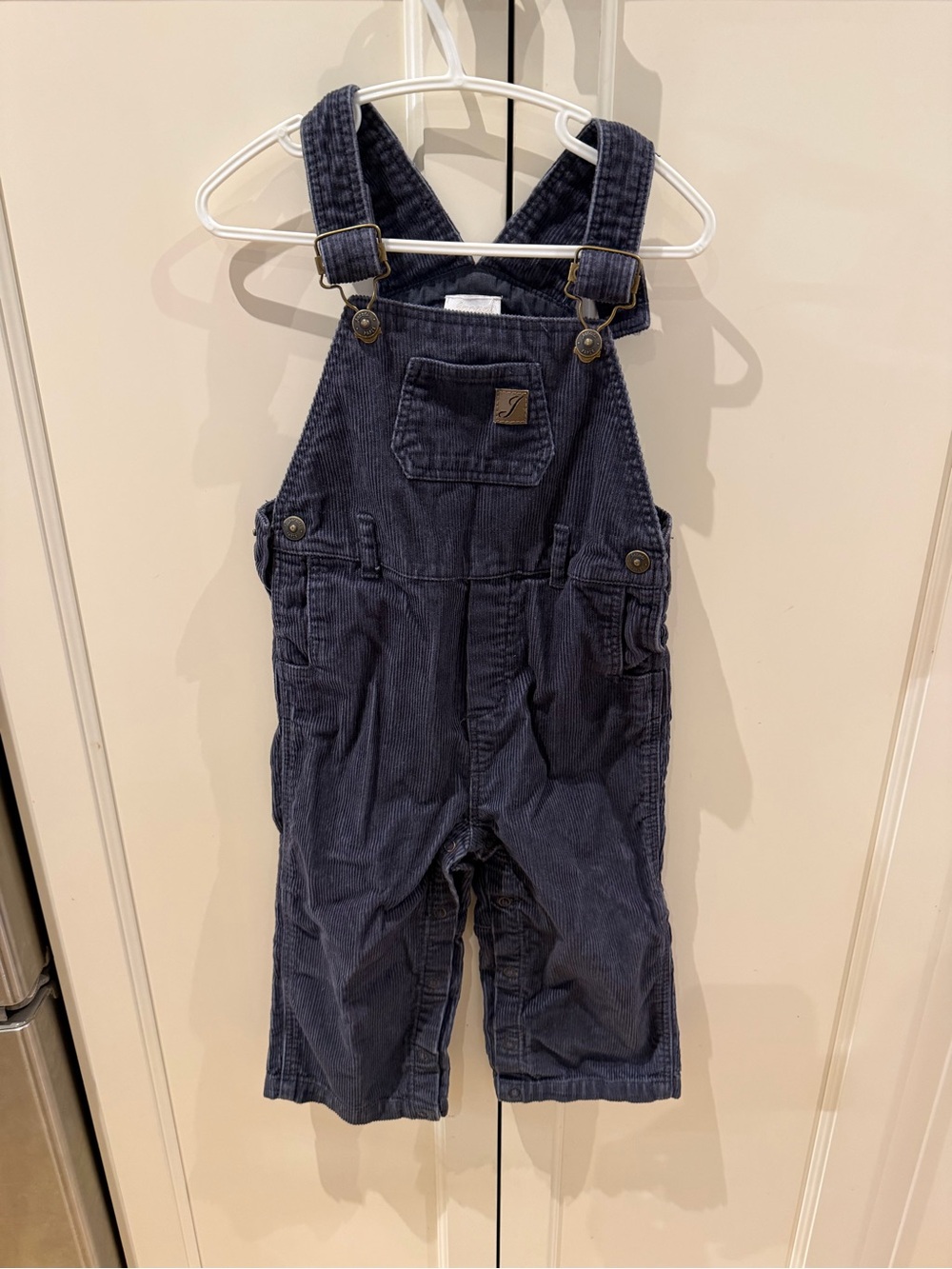 Jacadi 24m Toddler grey Corduroy Overalls - Kids Bottoms